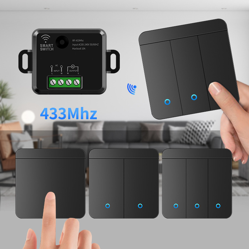 Wireless Remote Control Switch Receiver Module 220V, No Wiring Needed, Can Be Freely Attached to Household Lights, Smart Switch Sticker, Cross-Border Wireless Remote Control Switch Receiver Module 220V, No Wiring Needed, Can Be Freely Attached to Household Lights, Smart Switch Sticker, Cross-Border