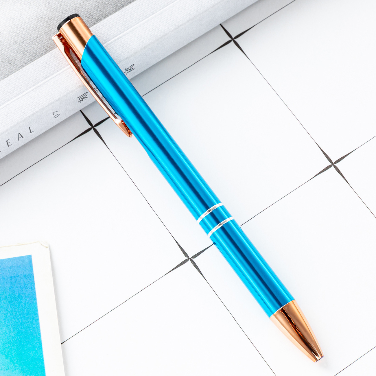 Metal bolígrafo de presión dos bobinas de aluminio barra de pluma de negocios puede imprimir logotipo publicitario regalo bolígrafo promocional fábrica al por mayor