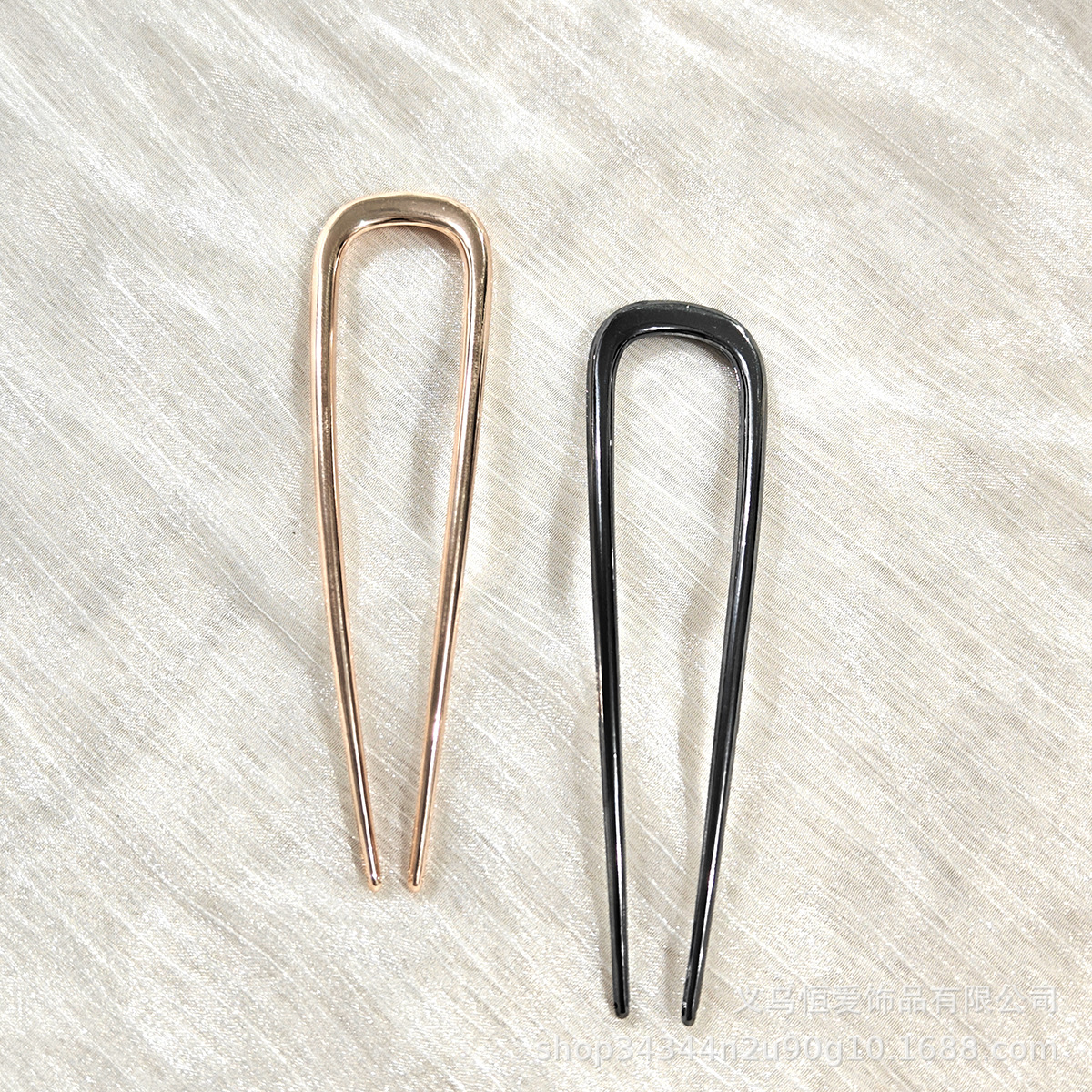 Europa y los Estados Unidos en forma de U pinzas de cabello transfronterizas oro plata aleación de pinzas de cabello horquilla de cabeza detrás de la moda bola pinzas de cabello