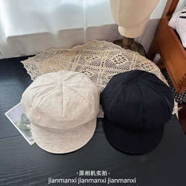 云朵鸭舌帽子女早春薄款纯色画家帽文艺报童帽复古八角帽贝雷帽子