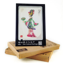 玻璃皮影陕西西安皮影戏装饰画桌面摆件中国特色出国小礼品送老外
