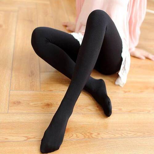 Spring/Autumn 120D Velvet Pantyhose for Women, Medium-to-Thick Silk Stockings—Tangle-Free, Highly Elastic, Black Color, Slimming Base-Layer Leggings