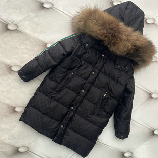 Cross-Border Manufacturer Produces 035 White Duck down European and American Mid-Length Kidsren's down Jacket Kidsren's down Jacket Set