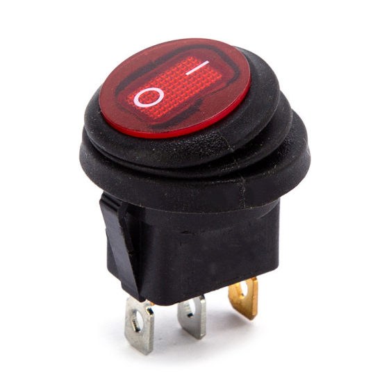 KCD1-105 waterproof round ship type switch upper and lower 12V car modification ship type switch with light KCD1