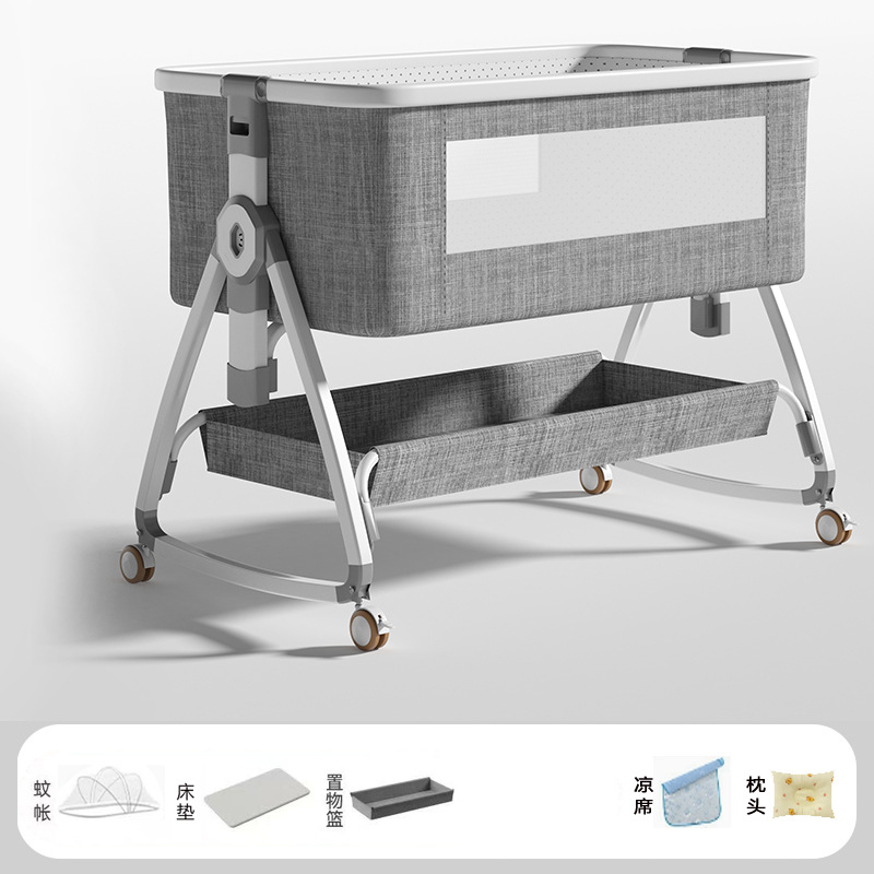 Cuna multifuncional mesa de pañales plegable móvil cama grande empalmada cama grande cama bb portátil al por mayor transfronteriza cuna