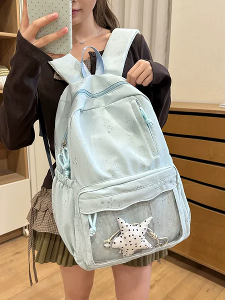 Ins-Style Backpack for Girls, Cute and Large-Capacity School Bag for Elementary and Middle School Students, Lightweight and Stylish