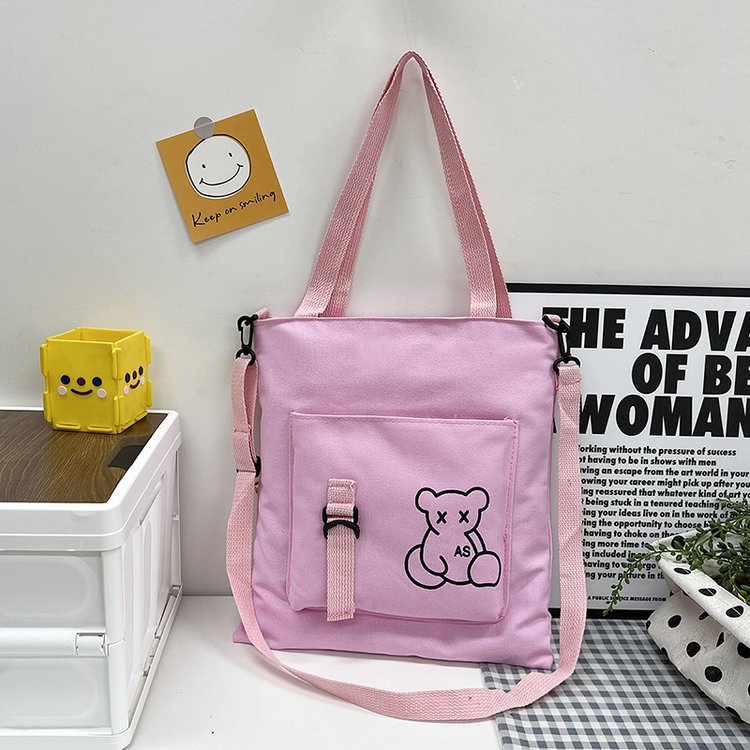 Large-capacity women's bag manufacturer in stock, fashionable Korean-style single-shoulder canvas bag, ins, high school and college students' hand-held tutorial bag undefined