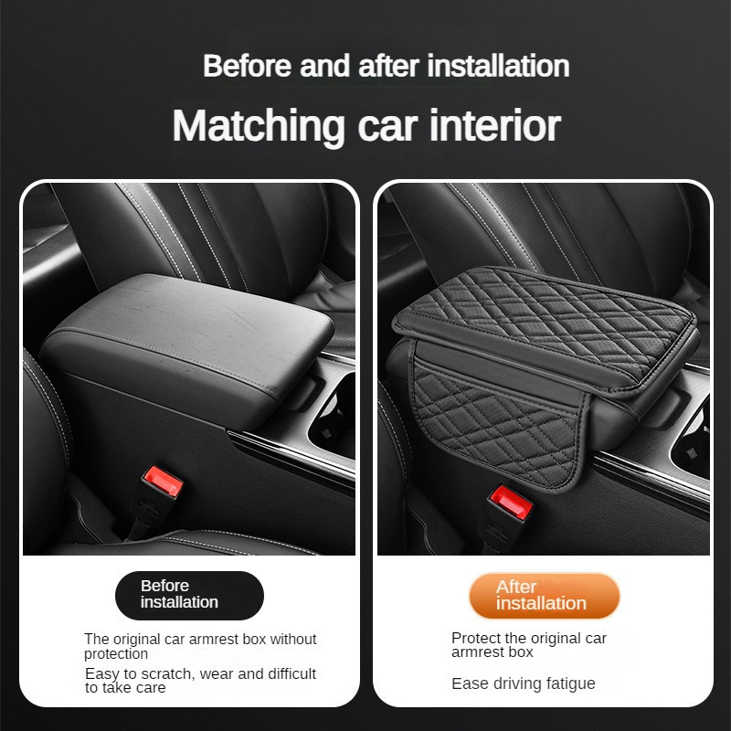 Car Armrest Box Heightening Pad, Universal Multifunctional Storage Pad, Central High-Grade Leather Pad, Car Armrest Pad