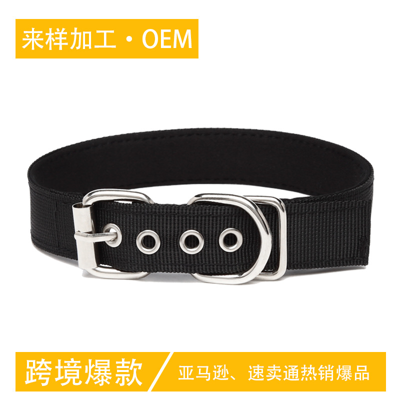 厂家直销尼龙宠物项圈中大型狗狗牵引项圈跨境爆款宠物用品OEM