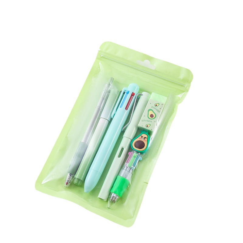 Juegos combinados de venta caliente transfronterizos de alto valor de aguacate juegos de papelería de aprendizaje de temporada escolar pequeños regalos al por mayor