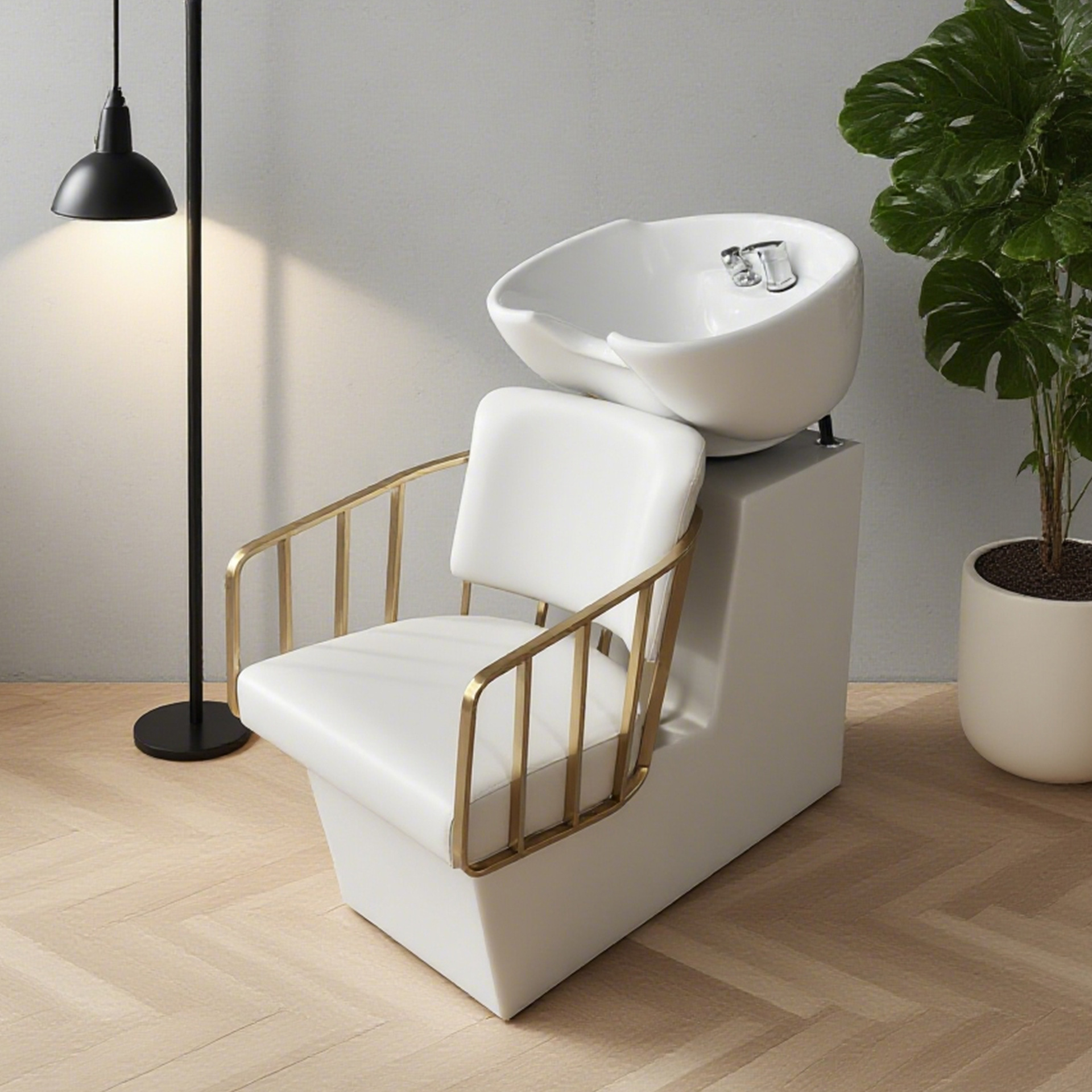 Salón de belleza japonés transfronterizo de alta calidad salón de belleza cama de lavado de cabello salón de belleza cama de lavado silla de cerámica cuenca