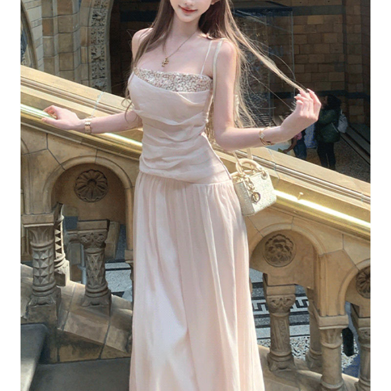 Moissanite Lover Sequin Strap Top/Dress Women's Summer Design Mid-Length Dress 2026 New Women's Fashion Moissanite Lover Sequin Strap Top/Dress Women's Summer Design Mid-Length Dress 2026 New Women's Fashion