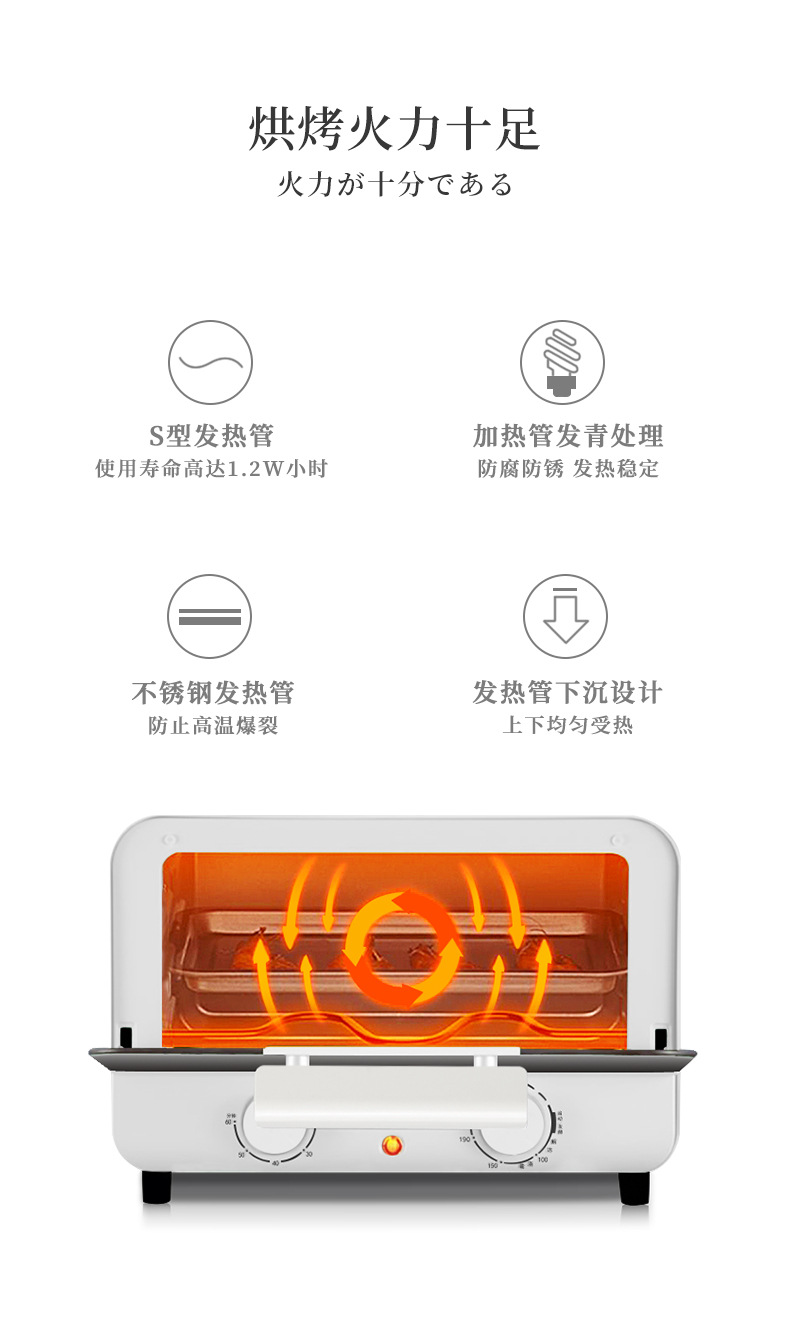 总裁小姐多功能电烤箱家用烘培厨房一体机迷你烤箱小家电礼品批发详情30