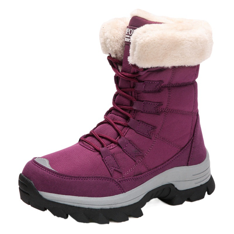 Zapatos acolchados de algodón transfronterizos Amazon desea AliExpress botas a prueba de frío impermeables Botas de nieve caliente gruesas forradas de lana al aire libre para mujeres