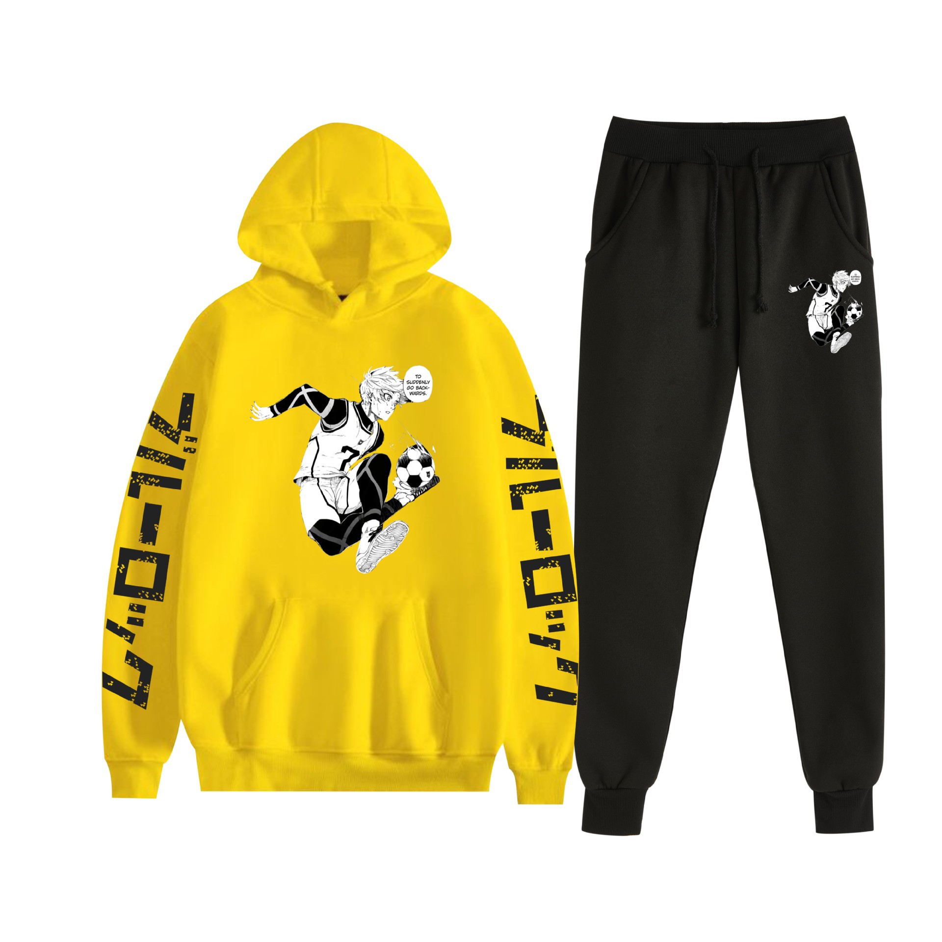 Cross-border BLUE LOCK prisión azul nuevo anime más terciopelo suelto traje de suéter con capucha para hombres y mujeres