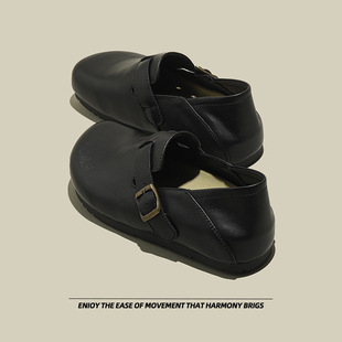2025 British Academy Style Round Toe Small Leather Shoes Vintage Soft Leather Flat Shoes Fashionable All-match Shoes for Women