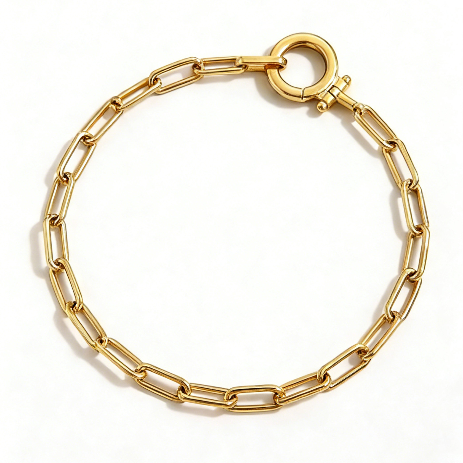 European And American Cross-border Jewelry, Adjustable Ring With Round Pendant, Stainless Steel Paperclip Bracelet,_voghion.com