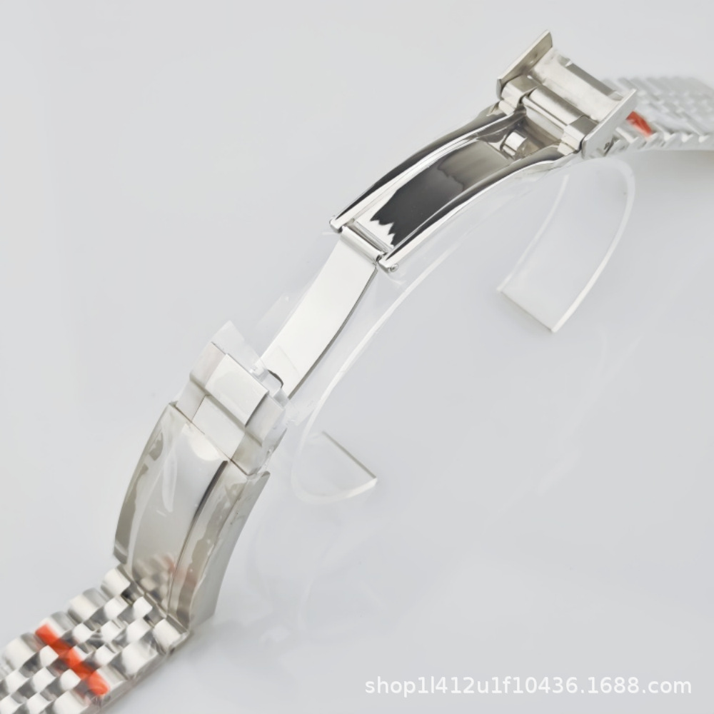 Correa de acero de ajuste fino pulsera de pulsera 21mm sólido de acero plegable accesorios de reloj Renacimiento