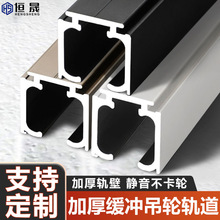 双向缓冲导轨吊轨移门轨道滑轮木门玻璃不锈钢门阻尼吊轮静音