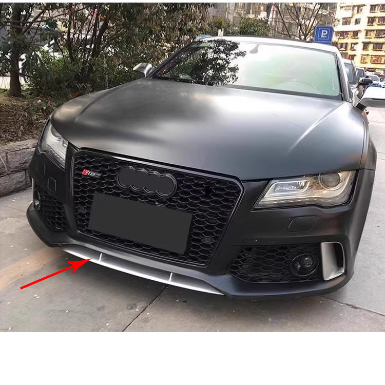 Suitable for Audi A6 A7 modified RS6 RS7 front surround silver front lip trim strip front shovel air outlet