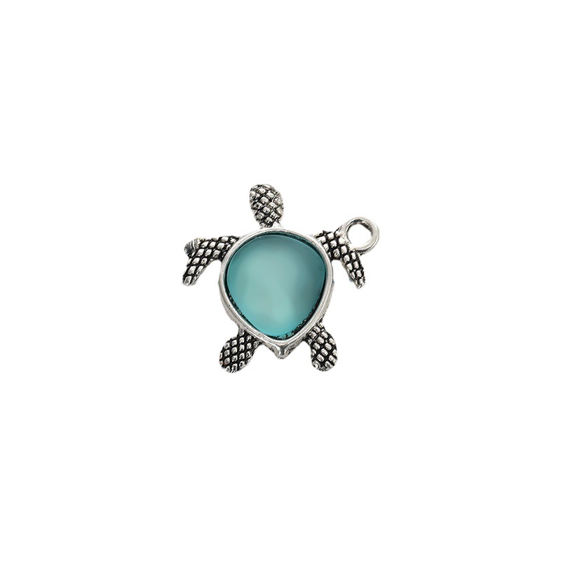 Comercio exterior Venta caliente de la vendimia de aleación de simulación de diamantes incrustado tortuga colgante de plata Xizanga DIY pulsera COLLAR COLGANTE Accesorios Al por mayor