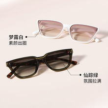 复古三角猫眼小脸高级感墨镜女 高级感ins小框太阳眼镜防晒女墨镜
