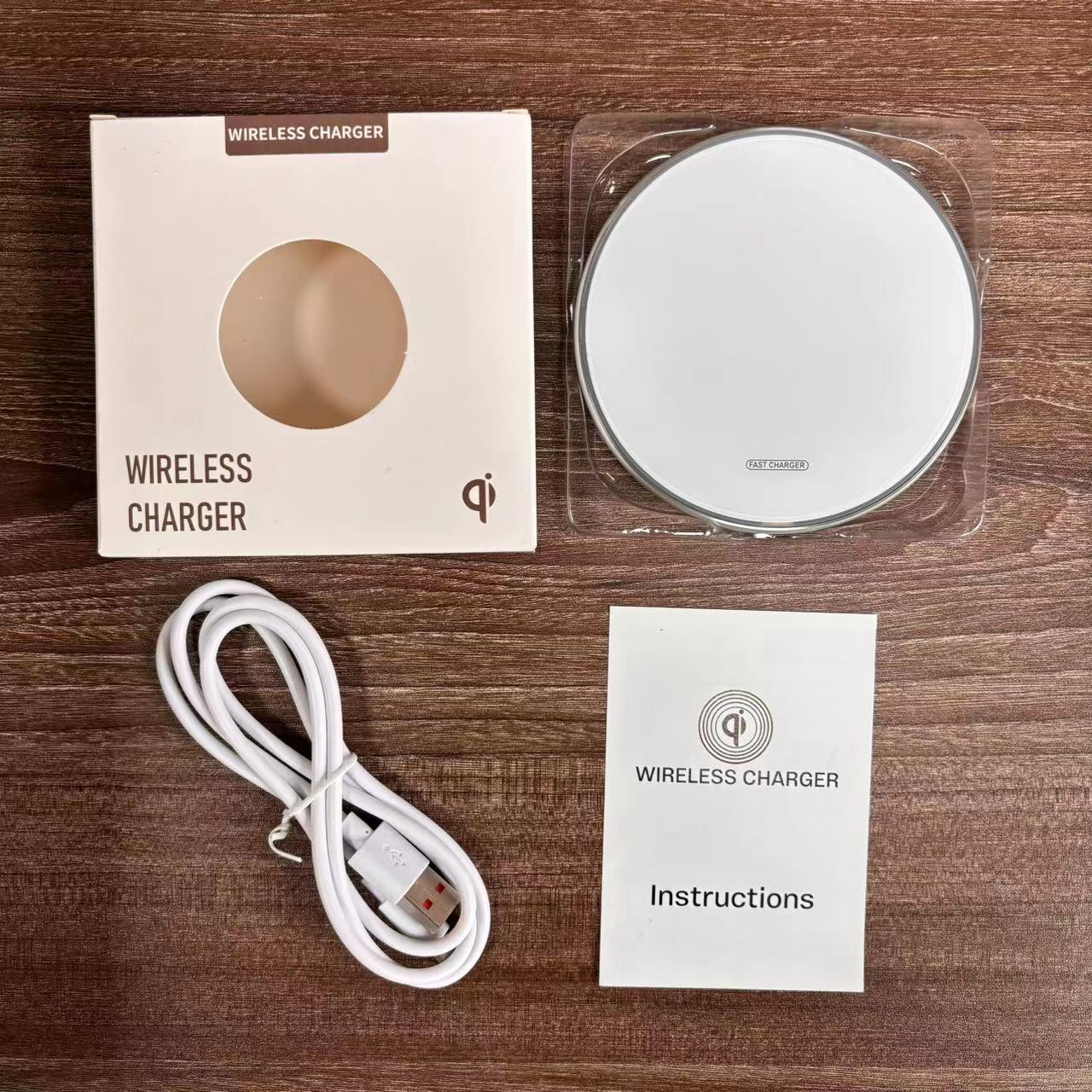 Cargador inalámbrico de escritorio redondo inalámbrico del Cargador 30W del espejo 35W con la luz de respiración conveniente para las máquinas iPhone8/15