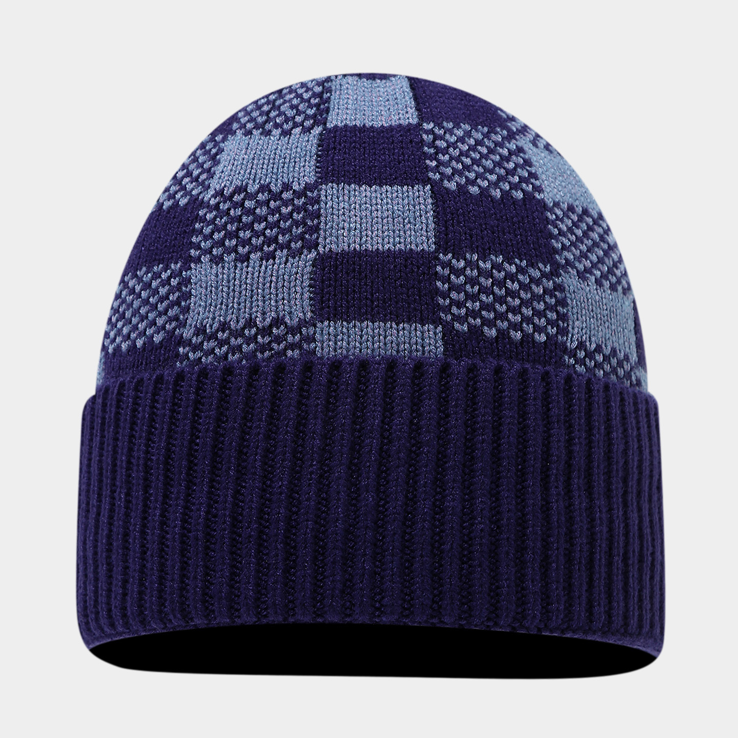 Tablero de ajedrez de malla de lana sombrero bufandas guantes set coreano invierno al aire libre para hombres y mujeres set de calor frío image 5