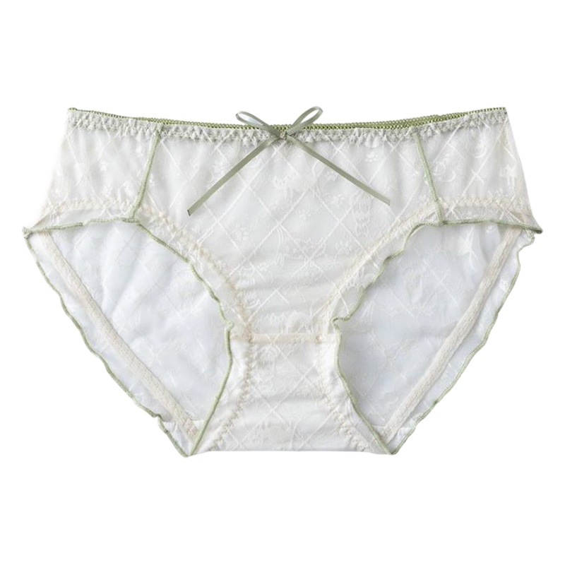 Verano nueva ropa interior de cintura media para mujer de seda de hielo para mujer, ligero y transpirable, refrescante y cómodo fondo de algodón para mujer