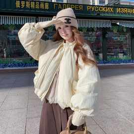 韩系韩范松弛感肌理感花苞减龄羽绒服女短款轻暖外套2025冬季新款