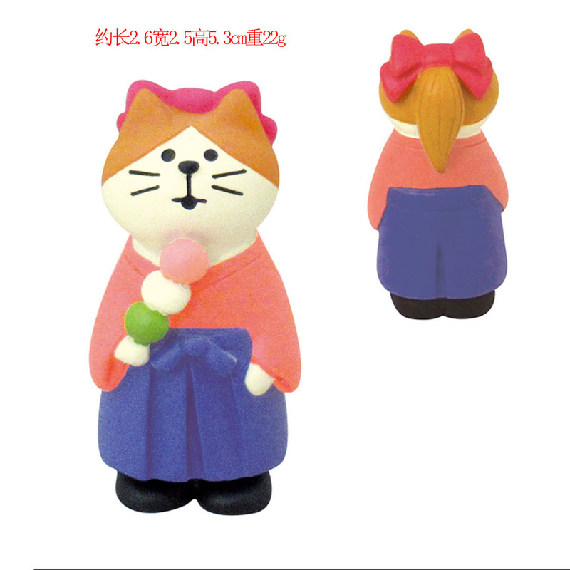 日本の猫の装飾品、桜祭り、トレンディなおもちゃの人形、ブラインドボックス、DIY制作アクセサリー、樹脂工芸品、小さな装飾品|undefined