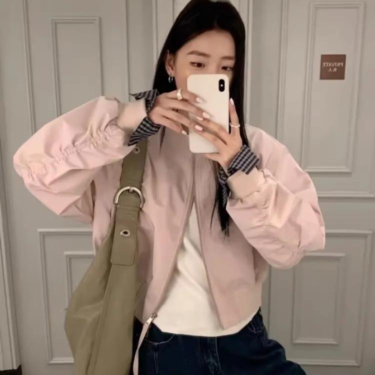 Japanese Style Loose Design Sense Short Jacket Spring and Autumn New Baseball Suit Flying Suit Workwear Coat Women