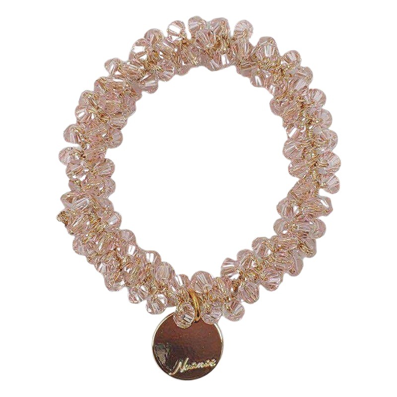 Estilo coreano retro perla diadema simple elegante pulsera de doble uso Internet celebridad banda de goma corbata de cristal banda de pelo dulce tocado