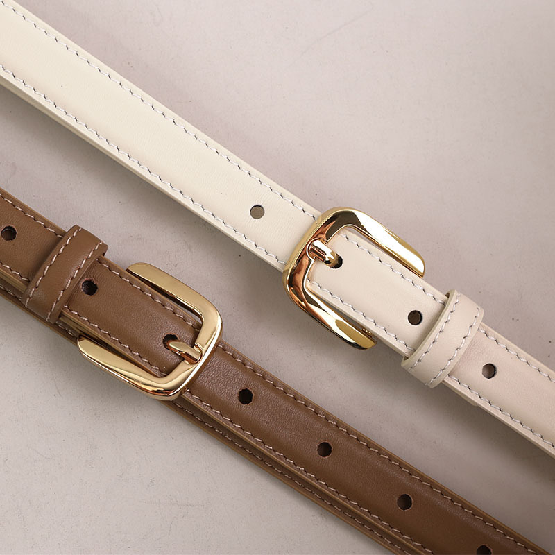 2025 New Top Layer Cowhide Women's Belt Versatile Genuine Leather Decoration with Jeans Belt Women's Factory Ready Stock