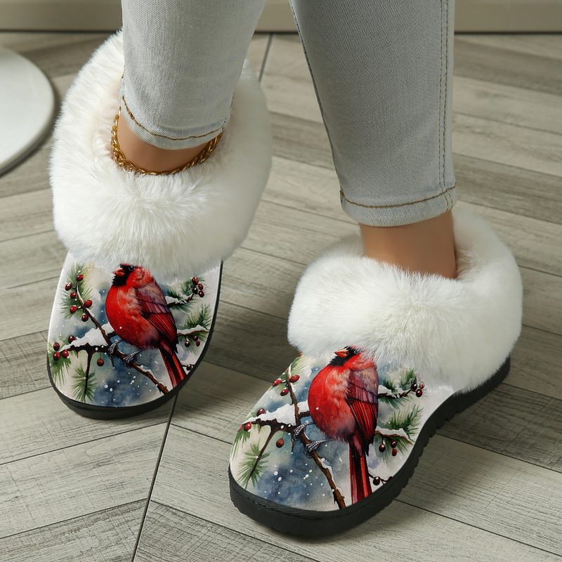 Cross-border exclusive highland cow pattern printed cotton slippers for men, autumn and winter couple slippers, POD cross-border JIT one-piece dropshipping