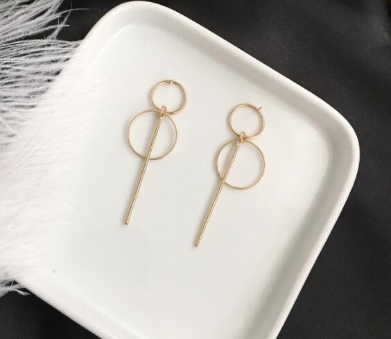 New simple Korean style accessories long tassel pendant size circle earrings earrings earrings for women