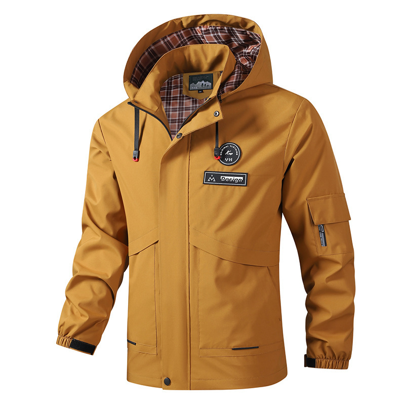 Cross-Border Amazon Independent Site Men's Jacket Spring and Autumn Thin Casual Loose Versatile Fashion Men's Hooded Coat