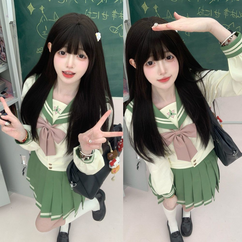 [Ready Stock Wholesale] Tao Yingzhong Original Authentic Matcha Color Waist Sailor Suit School Supply Preppy Style Jk Uniform