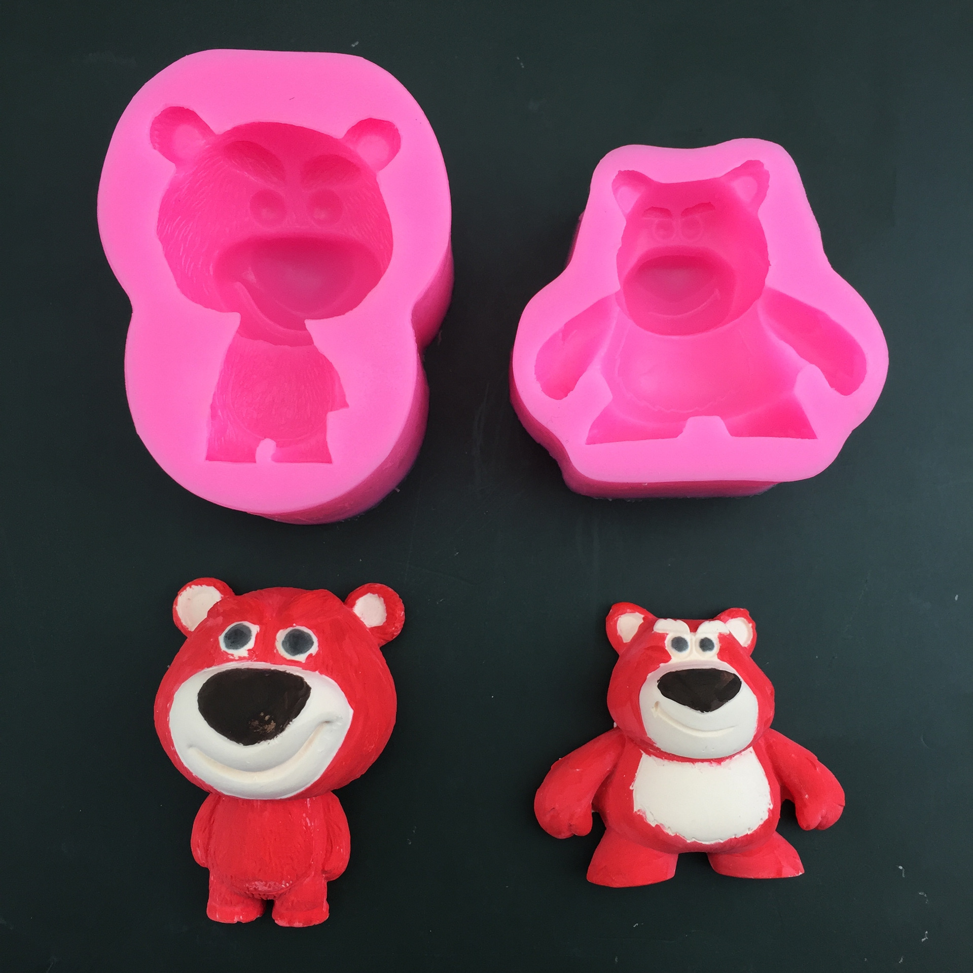Сетка красный мультфильм 3D стерео клубничный медведь силиконовая форма шоколадная сахарная гипсовая кукла