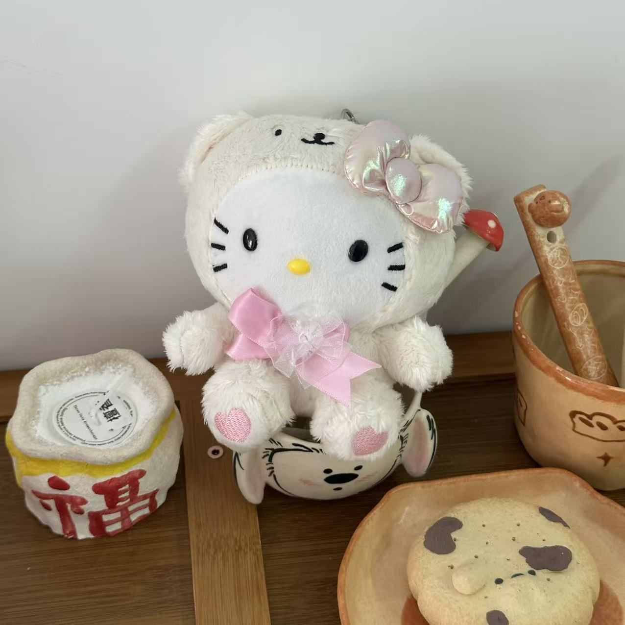 Amor hellokitty muñeca colgante llavero colgante bolsas de regalo bolsas de peluche lindo muñeca colgante lindo