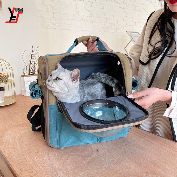 Cat and dog pet solid color outdoor portable capsule window backpack space capsule travel pet backpack carry bag