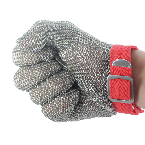 Junjiu anti-cut steel wire gloves anti-cut steel ring stainless steel metal soft iron cutting gloves five-finger knife cutting