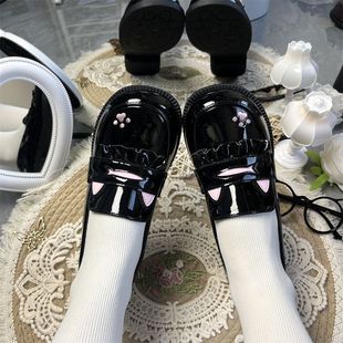Original Genuine Thick-Soled Height-Increasing Round-Toe Jk Uniform Shoes, Ultra-Soft Lolita Square-Toe Shoes for Spring