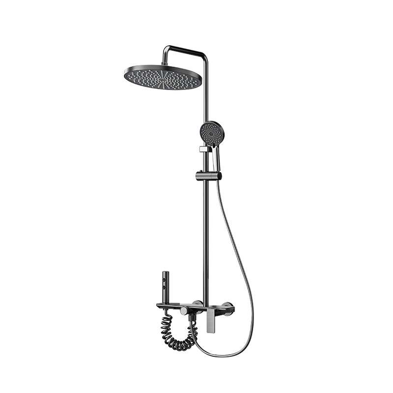 Juego de ducha de lujo ligero, ducha de baño para el hogar, ducha más manguera, ducha de refuerzo, ducha gris