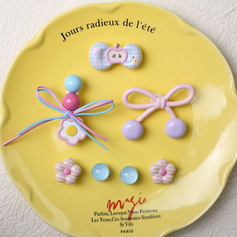 New Resin Bow Patches DIY Accessories Hair Clips Phone Case Shoe Charms Wholesale