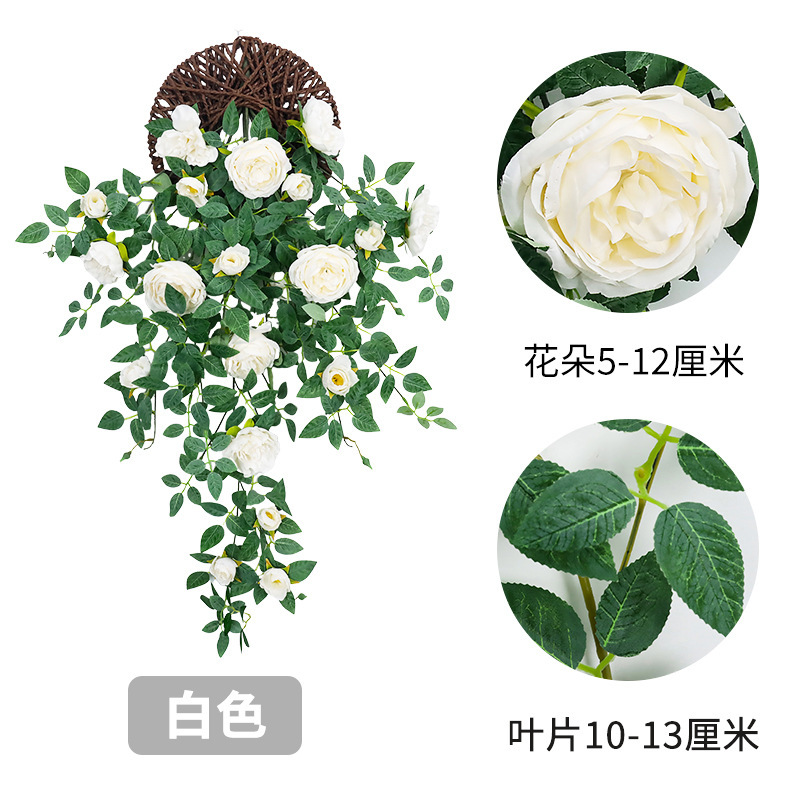 仿真玫瑰花藤花墙假花装饰花藤条空调管道遮挡店铺造景庭院装饰|undefined