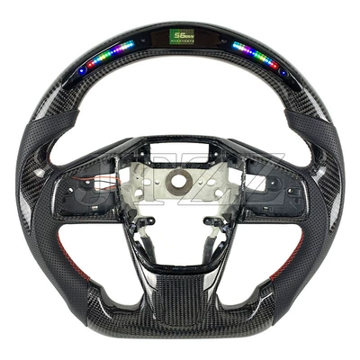 Suitable for Honda tenth generation Civic LED carbon fiber modification forged carbon fiber steering wheel modification