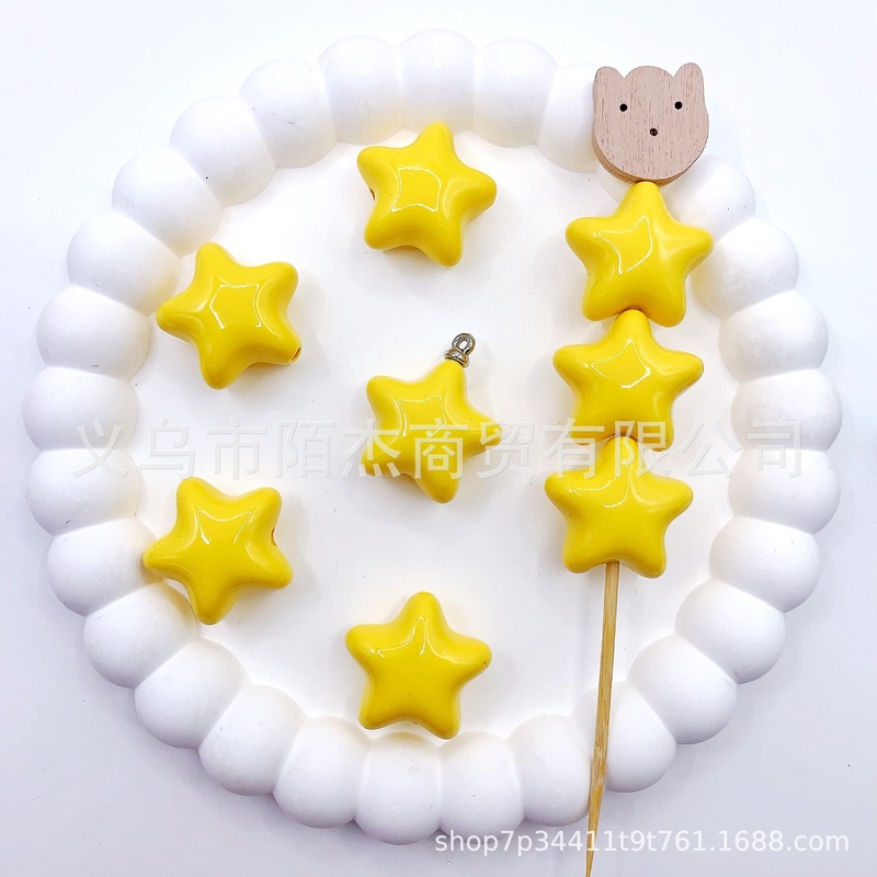 ファット五芒星ペンダント手作り diy 小さな装身具クリーム接着剤アクセサリー樹脂アクセサリーペンダントキーホルダー素材|undefined
