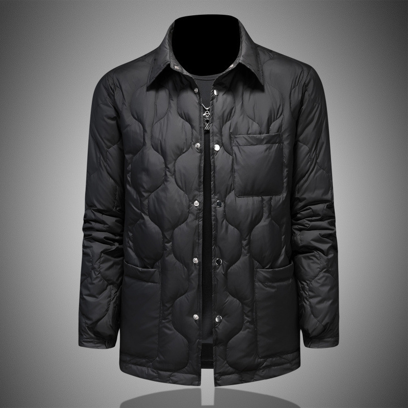 2024 Winter New Men's 90 White Goose Down Jacket Fashion Casual Warm Goose Down Jacket 8891