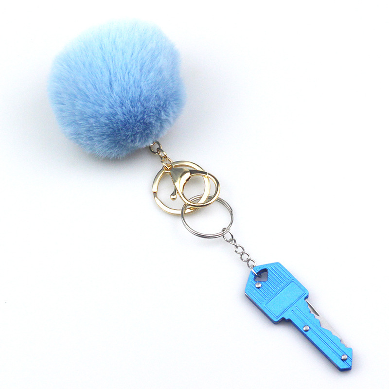 1 Piece Modern Style Geometric Plush Metal Bag Pendant Keychain display picture 10